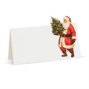 Vintage Santa folded paper placecards, set of 12
