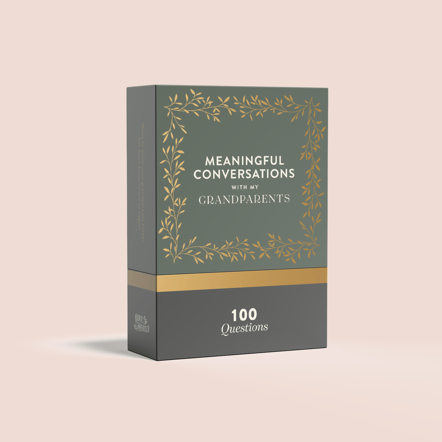 Meaningful Conversations with My Grandparents card deck in elegant gray and gold box for sparking family discussions