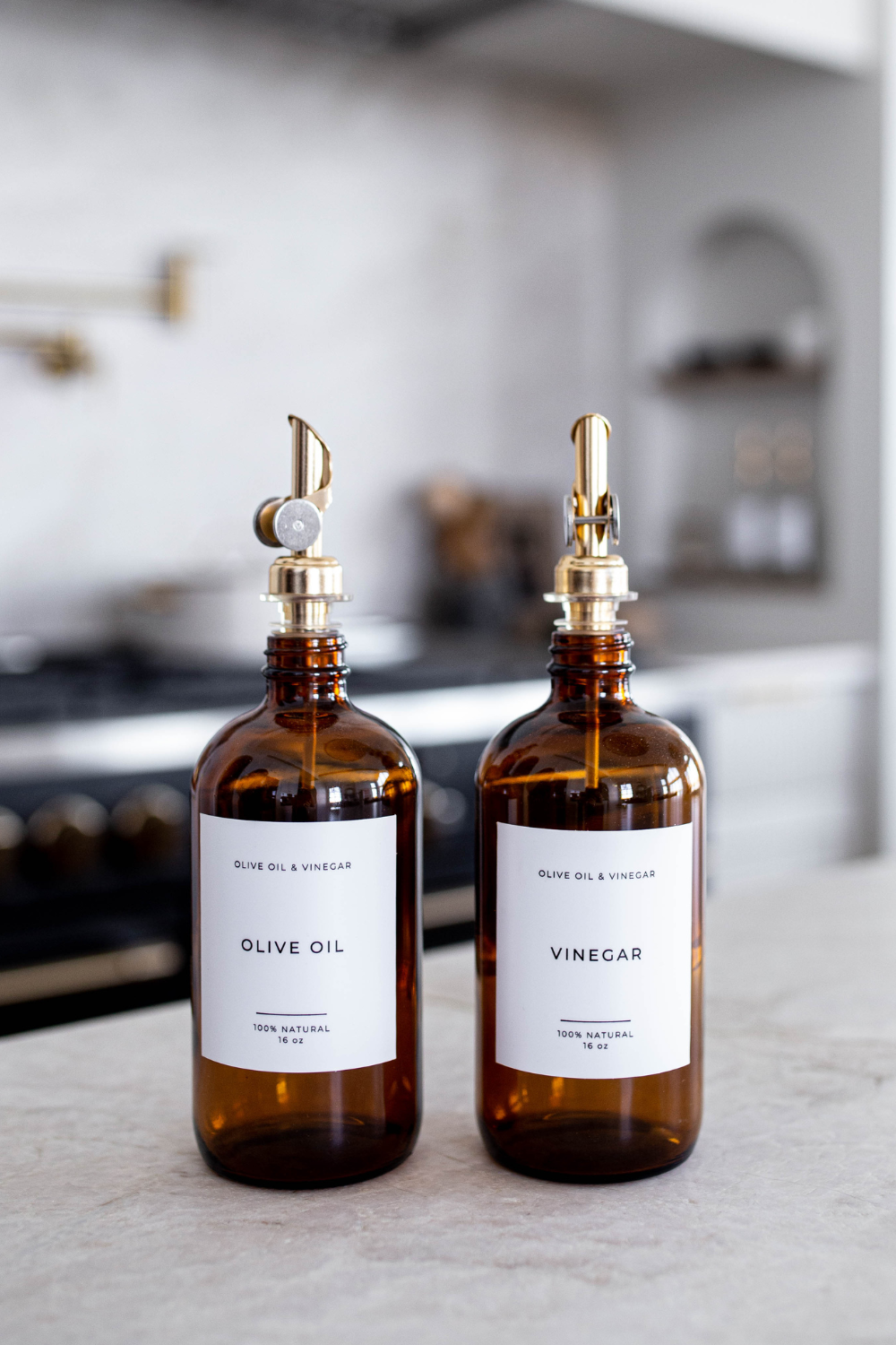 Amber Vinegar Refillable Glass Dispenser Bottle - Curated Home Decor