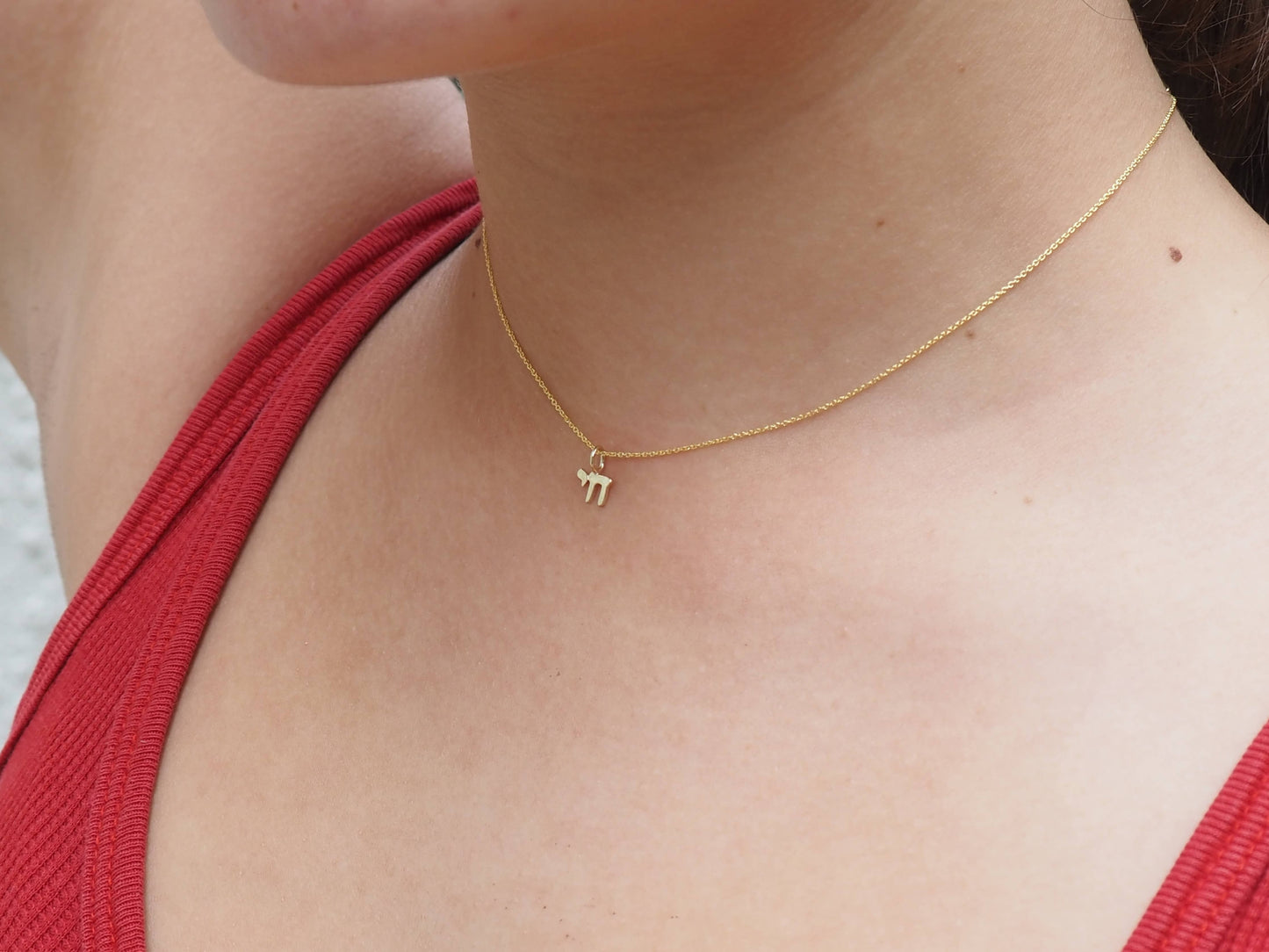 Large 14K Gold Chai Pendant Necklace, Jewish Jewelry | Judaica Web Store