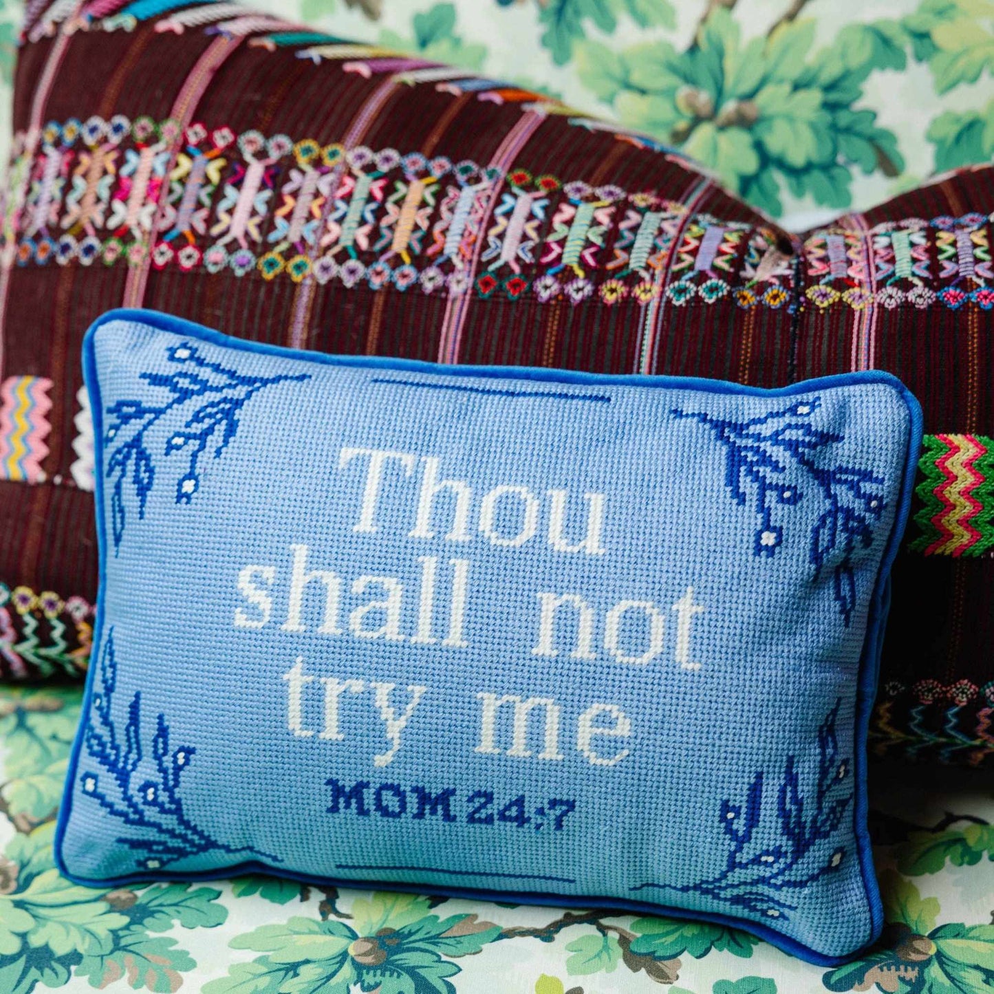 
                  
                    Try Me Needlepoint Pillow - Curated Home Decor
                  
                