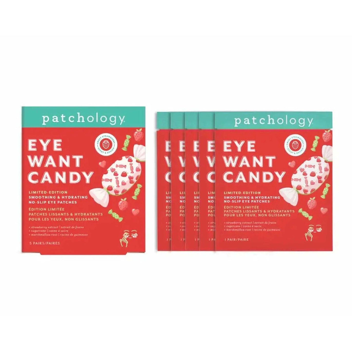 UNDER EYE Eye Want Candy strawberry no-slip hydrating eye patches for brightening and smoothing under eyes
