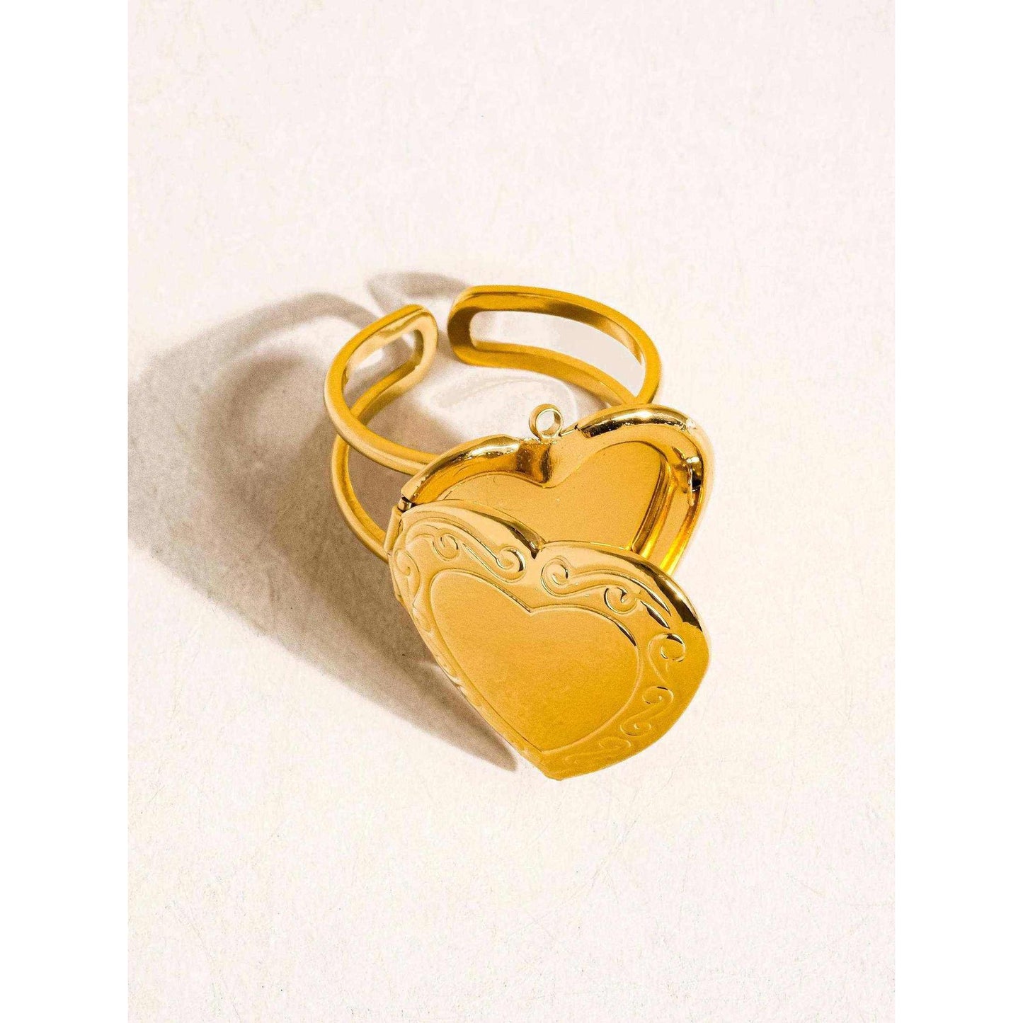 
                  
                    Sefina 18K Non - Tarnish Locket Heart Ring: Yellow Gold - Curated Home Decor
                  
                