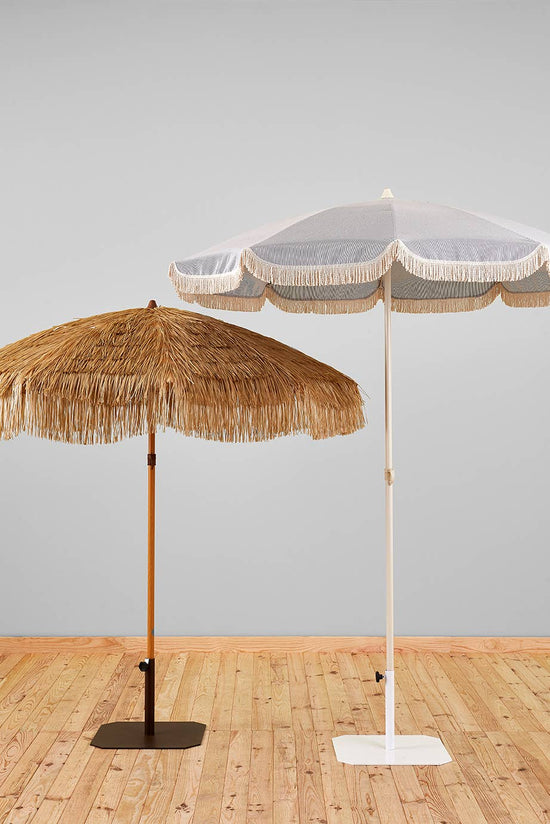 Striped w/ Fringe Patio/Beach Parasol - Curated Home Decor