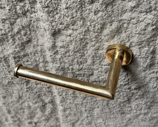 Solid Brass Toilet Roll Holder, Handcrafted Tissue Holder - Curated Home Decor