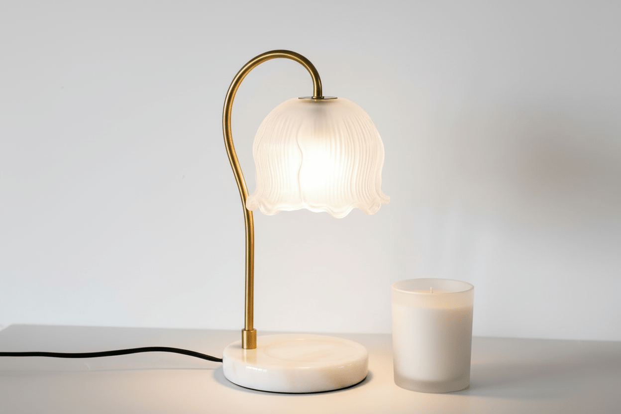 
                  
                    Vintage - Inspired Brass & Glass Candle Warming Lamp - Curated Home Decor
                  
                