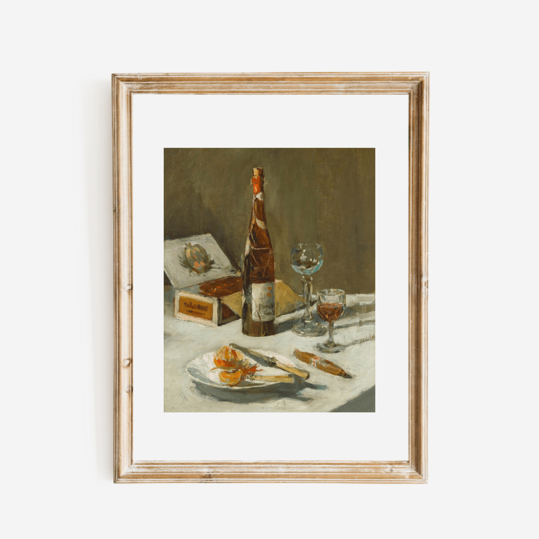 
                  
                    Wine and Cigars Still Life Antique Art Print - Curated Home Decor
                  
                
