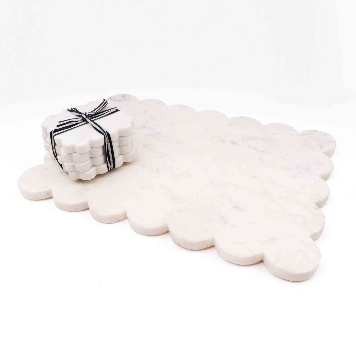 
                  
                    White Marble Scalloped Serving Board - Curated Home Decor
                  
                