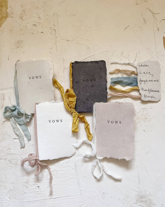 Vow Book: Vanilla / French Blue Wedding Keepsake Journal - Curated Home Decor