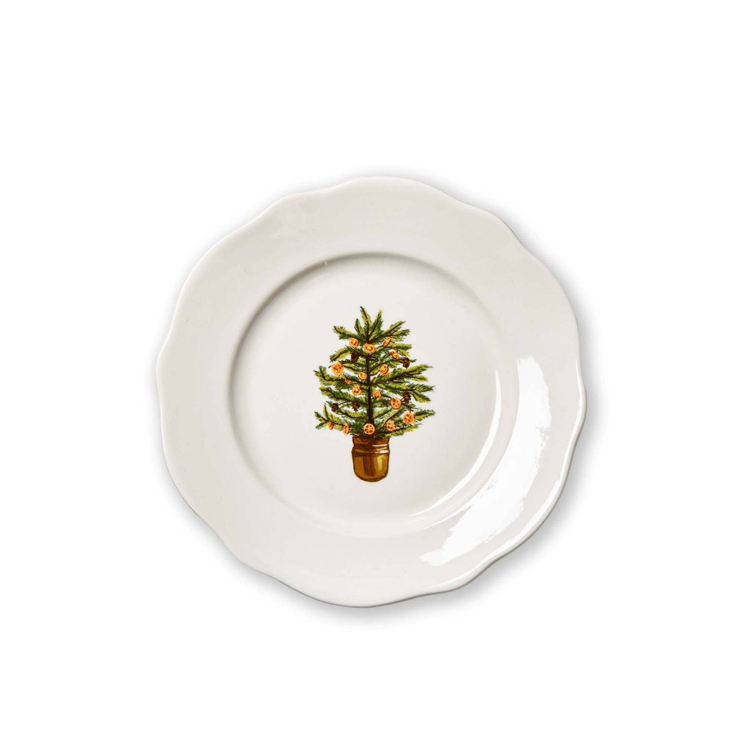 Fall/Harvest Citrus Tree Appetizer Plate: Multi / Stoneware / Dishwasher safe. may get hot in microwave. - Curated Home Decor