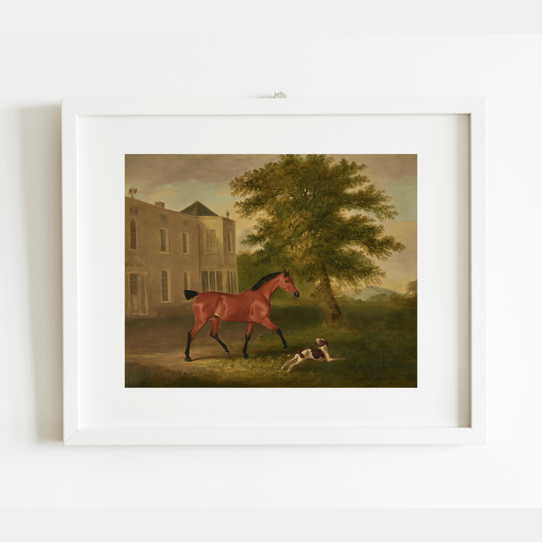 
                  
                    A Chestnut Horse and a Hound Antique Art Print - Curated Home Decor
                  
                