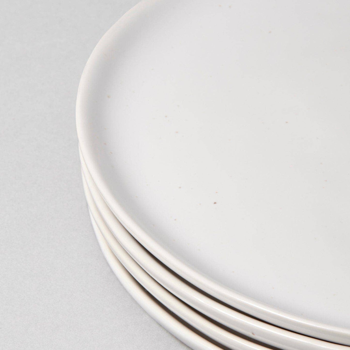 Set of 4 Speckled White Dinner Plates - Curated Home Decor