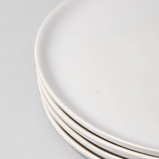 Set of 4 Speckled White Dinner Plates - Curated Home Decor