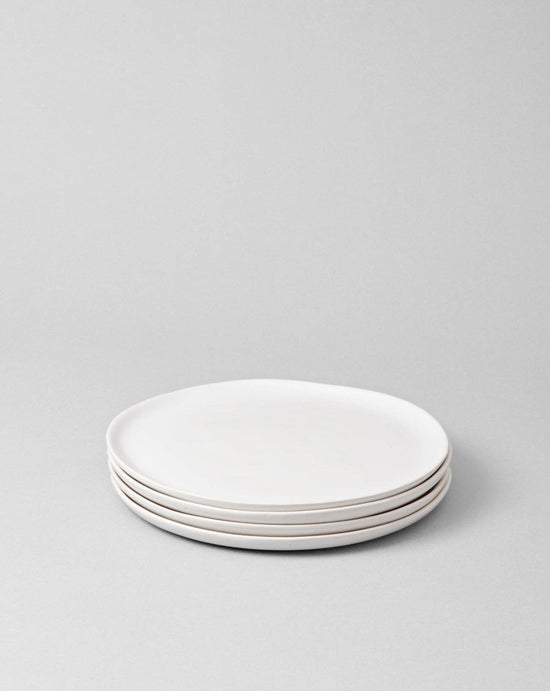 Set of 4 Speckled White Salad Plates - Curated Home Decor