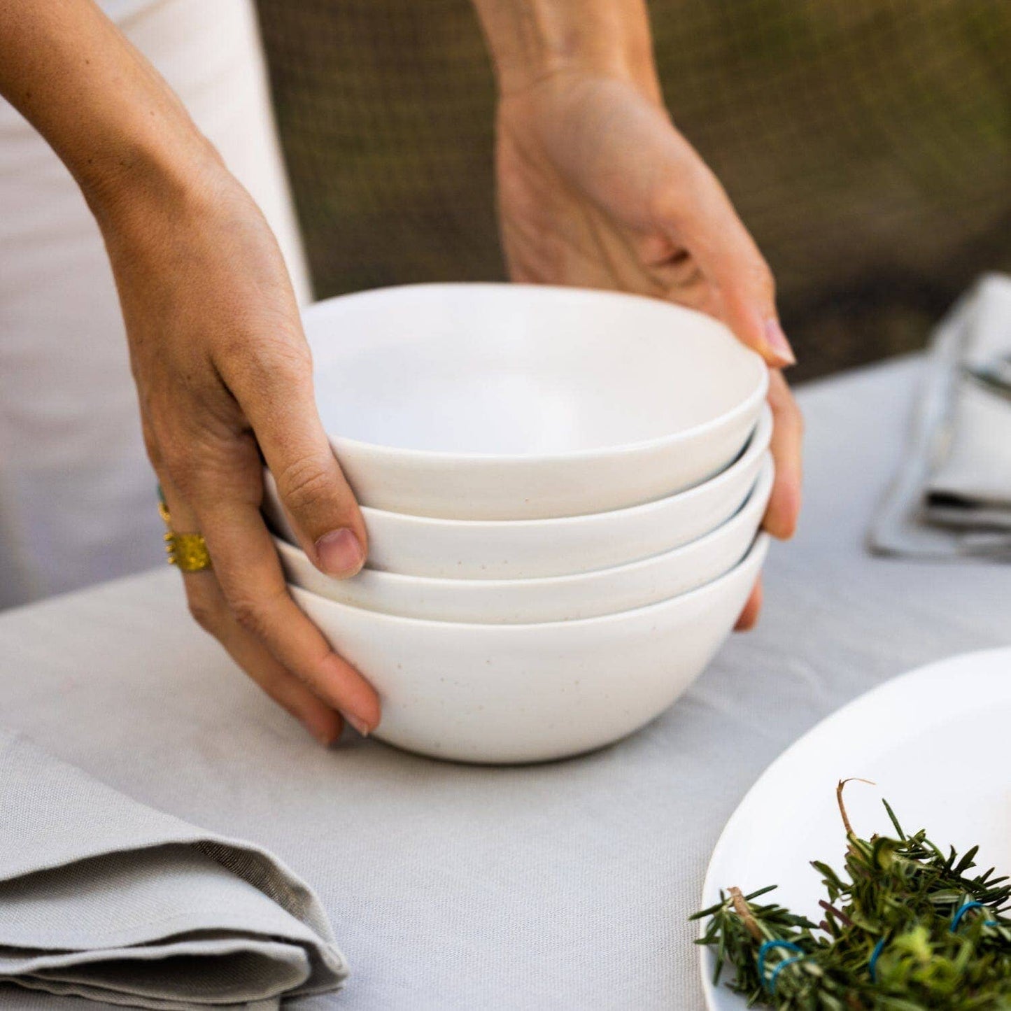 The Breakfast Bowls: Speckled White - Curated Home Decor