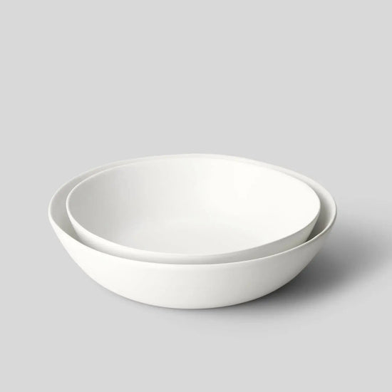 The Low Serving Bowls: Speckled White - Curated Home Decor