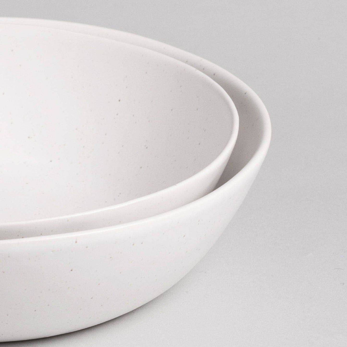 The Low Serving Bowls: Speckled White - Curated Home Decor