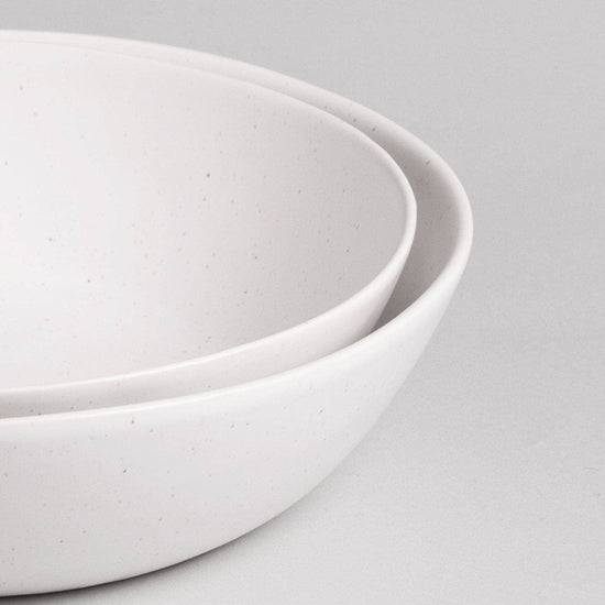 The Low Serving Bowls: Speckled White - Curated Home Decor