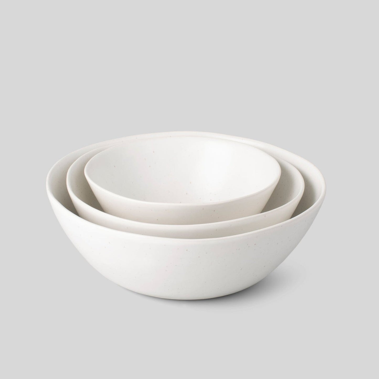 The Nested Serving Bowls: Speckled White - Curated Home Decor