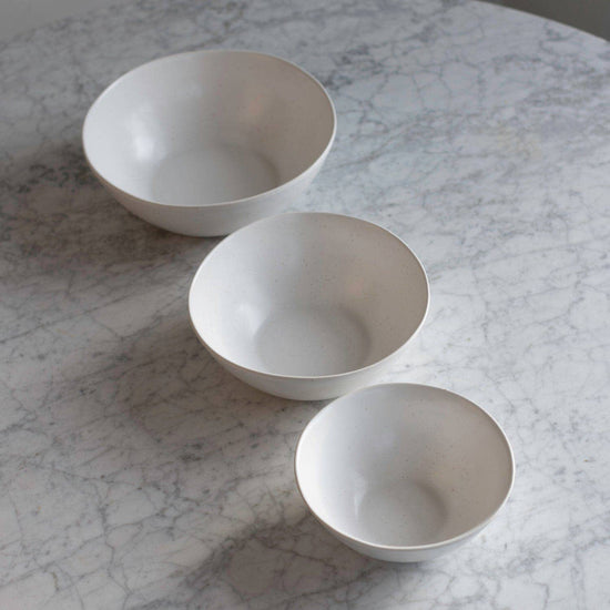 The Nested Serving Bowls: Speckled White - Curated Home Decor