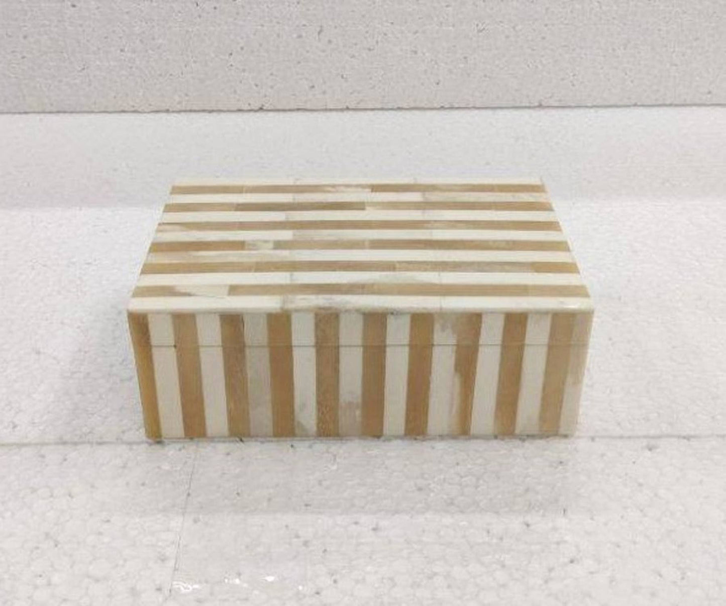 Small Bone Striped Decorative Box