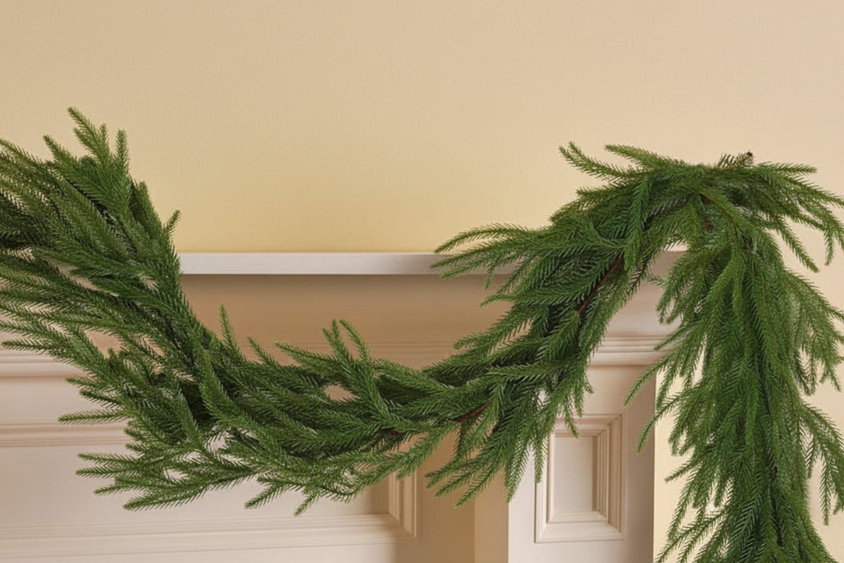 Faux Norfolk Pine Garland – 9 ft