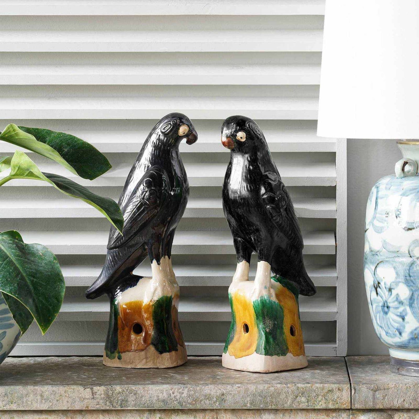 
                  
                    Jingdezhen Hand - Painted Porcelain Bird, Pair - Curated Home Decor
                  
                