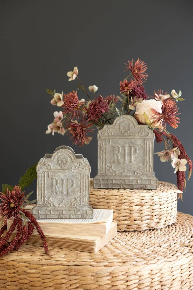 
                  
                    Halloween Cement RIP Tombstone Planter - Curated Home Decor
                  
                