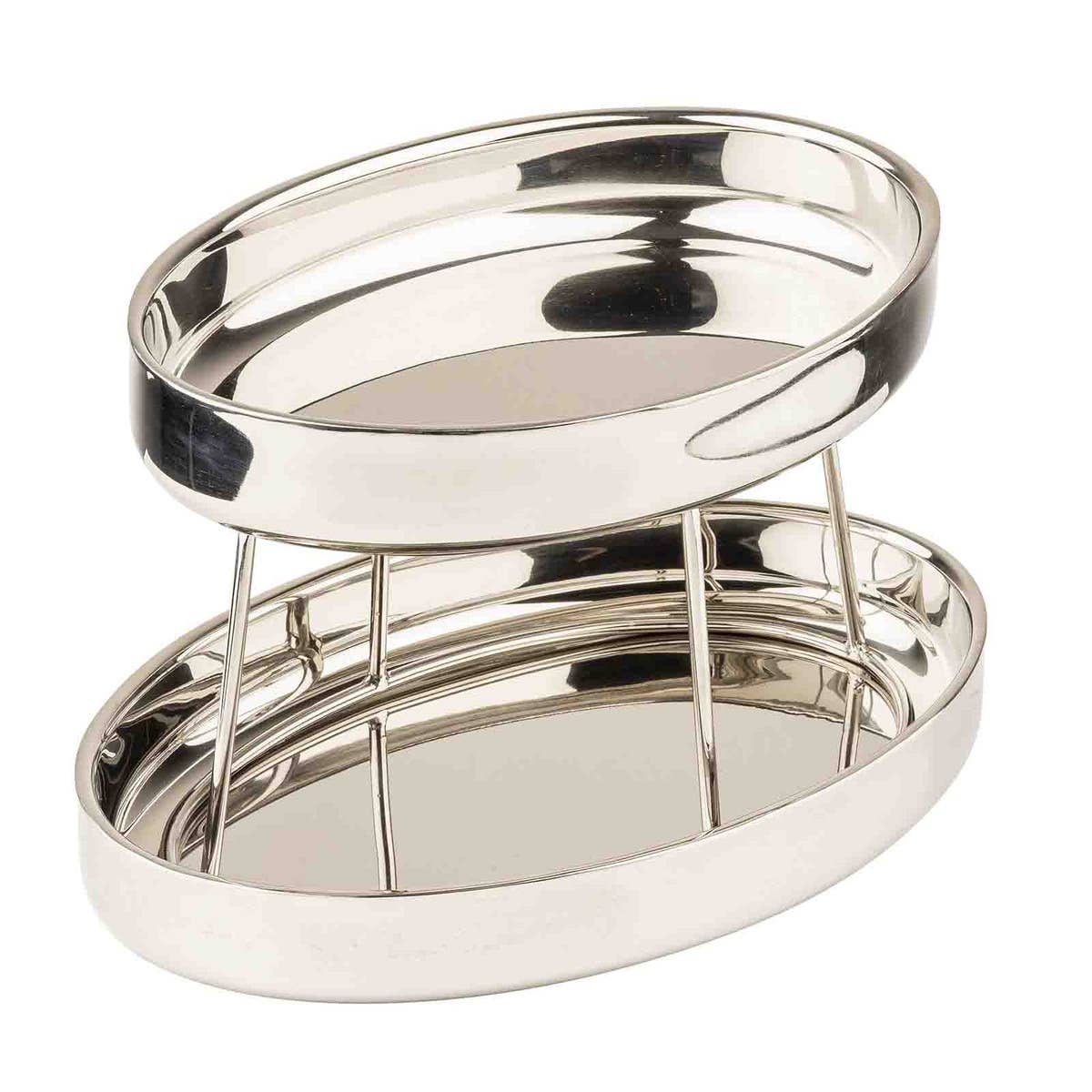 Oval 2 - Tiered Seafood Tower, Stainless Steel - Curated Home Decor