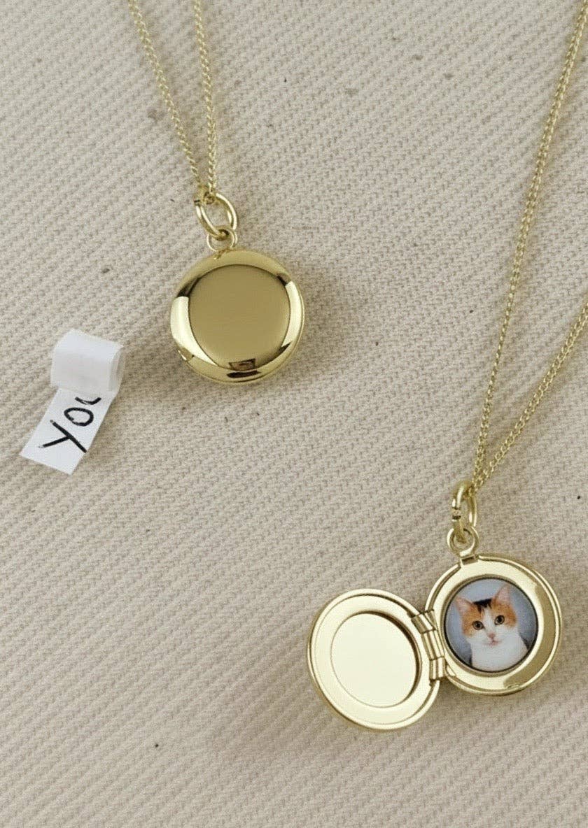 
                  
                    18k Gold Filled Round Locket Necklace - Curated Home Decor
                  
                