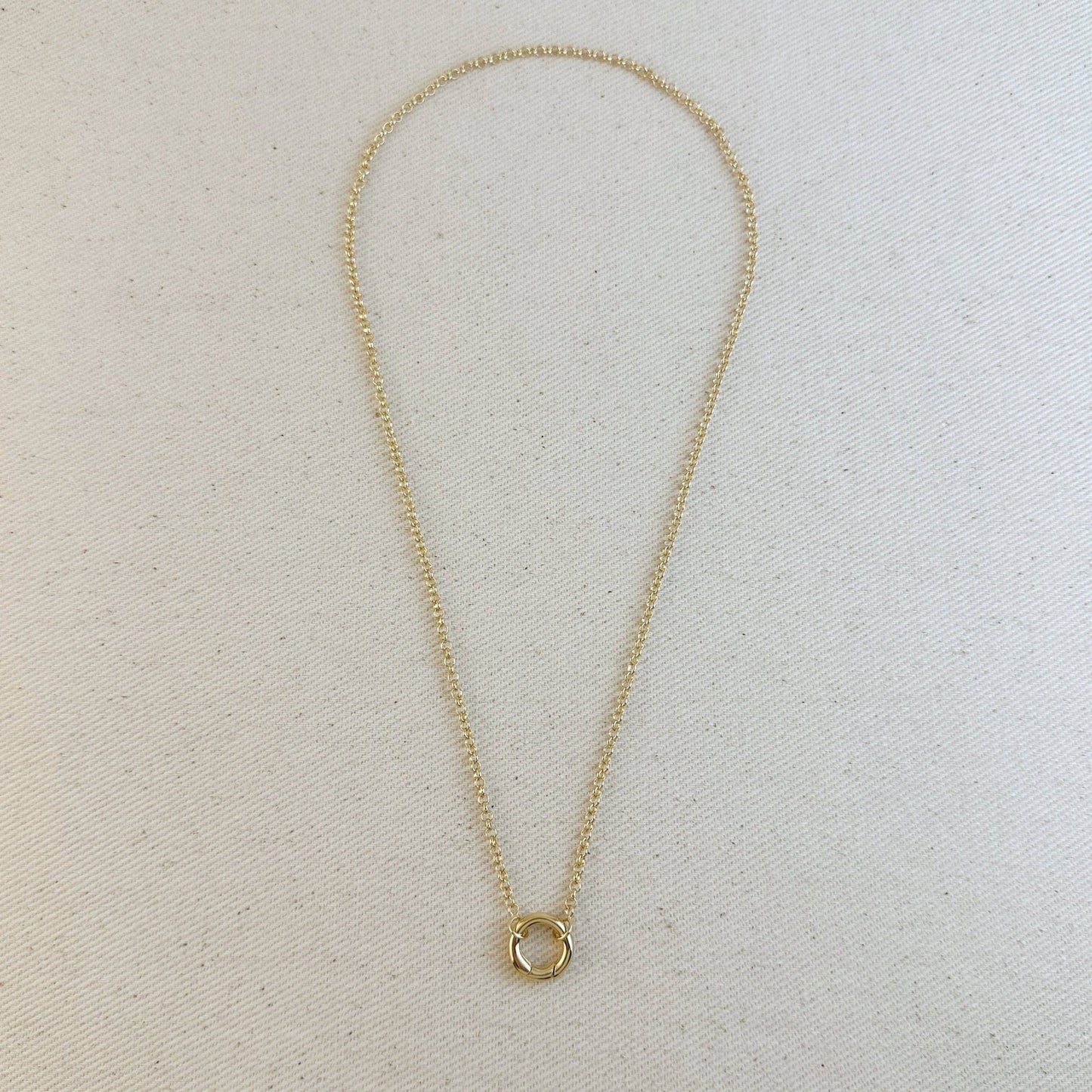 
                  
                    18k Gold Filled Rolo Chain Necklace Featuring Carabiner Clasp - Curated Home Decor
                  
                