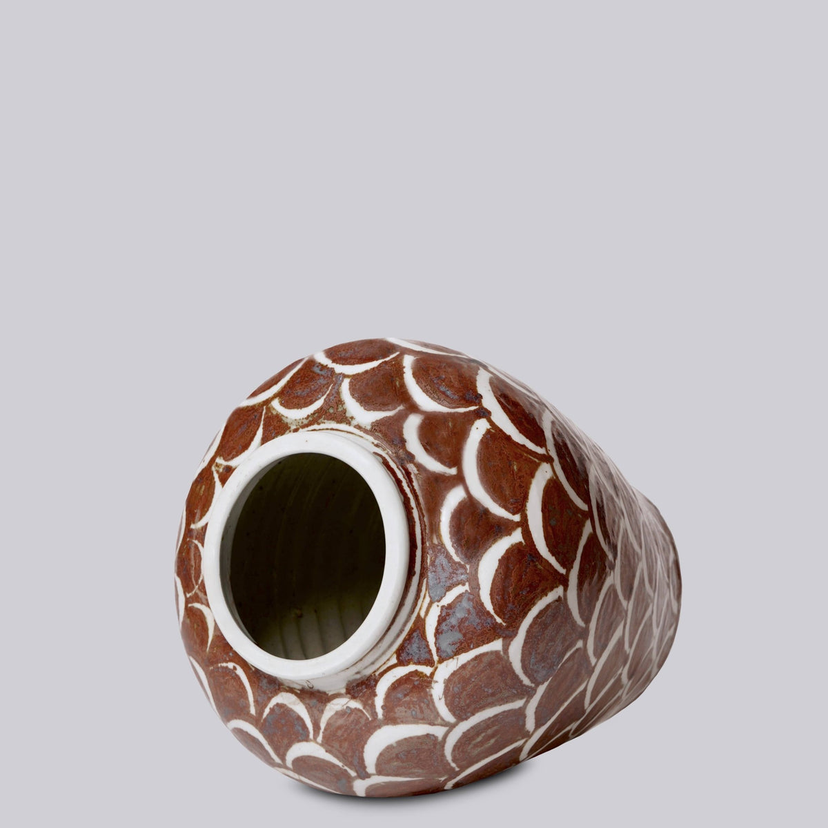 
                  
                    Rustic Copper Glazed Dragon Scale Porcelain Pot - Curated Home Decor
                  
                