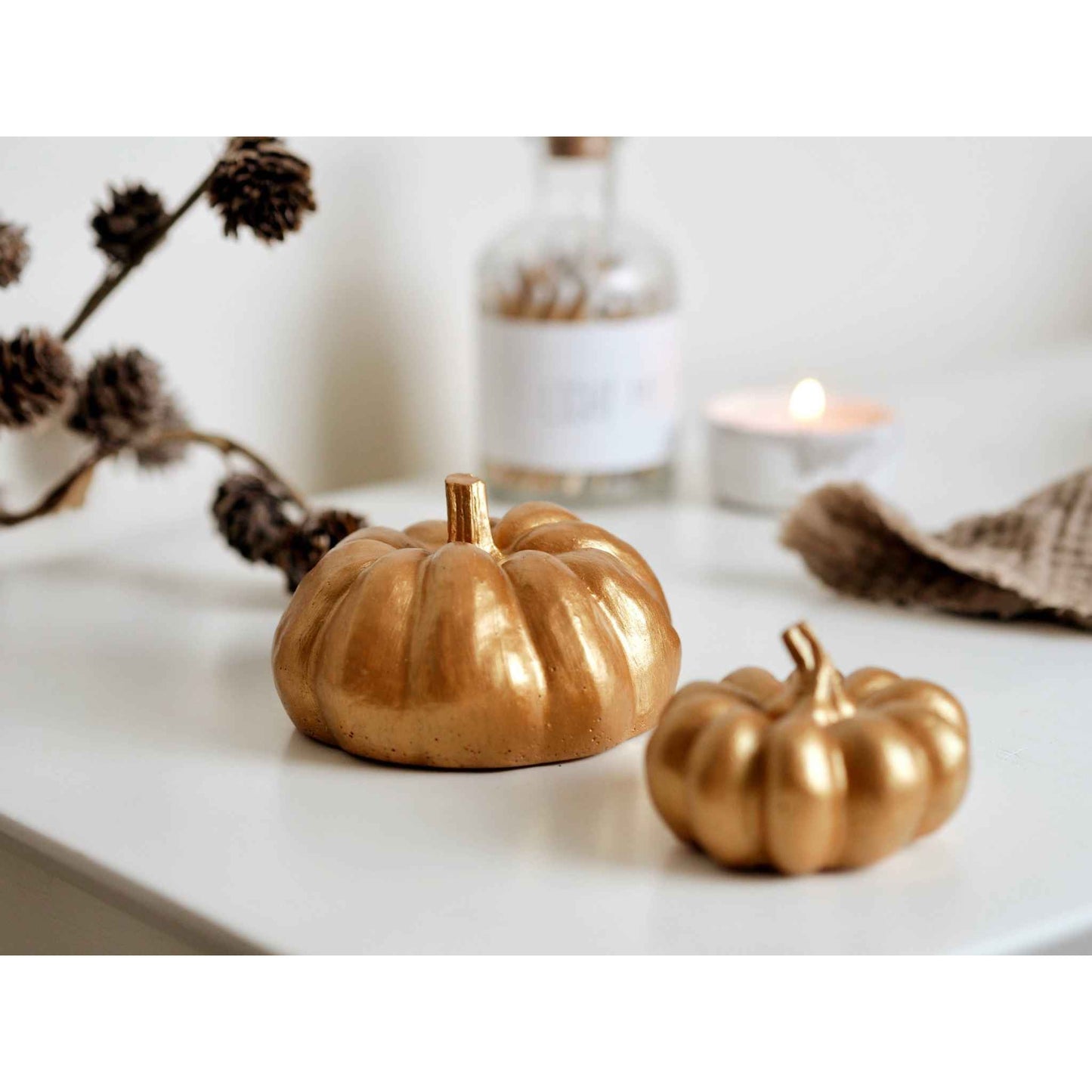 
                  
                    Large Gold Concrete Pumpkin Decoration - Curated Home Decor
                  
                