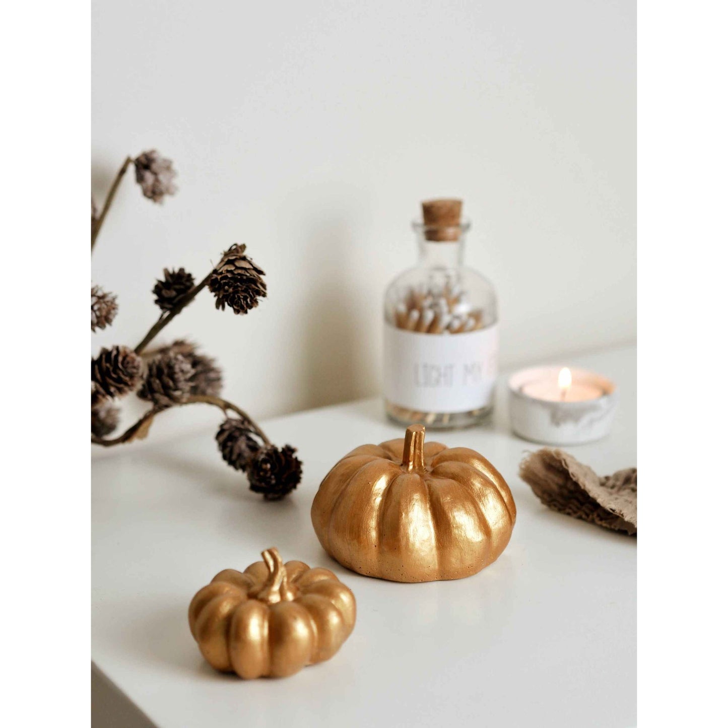 
                  
                    Large Gold Concrete Pumpkin Decoration - Curated Home Decor
                  
                