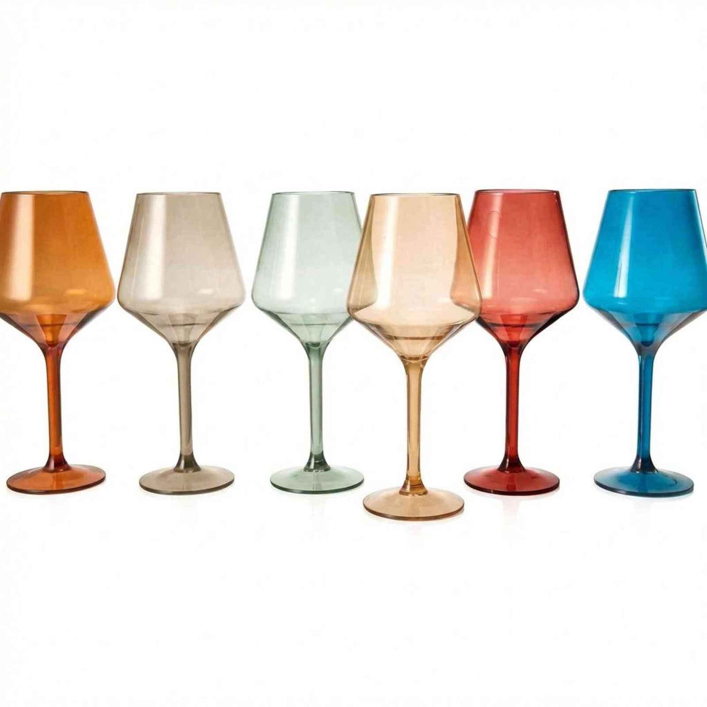 European style acrylic wine glasses in six colors for elegant celebrations