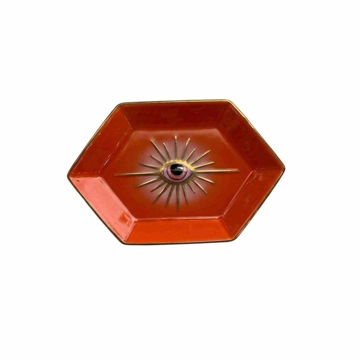 Evil Eye Trinket Plate with blue eye design for holding small treasures