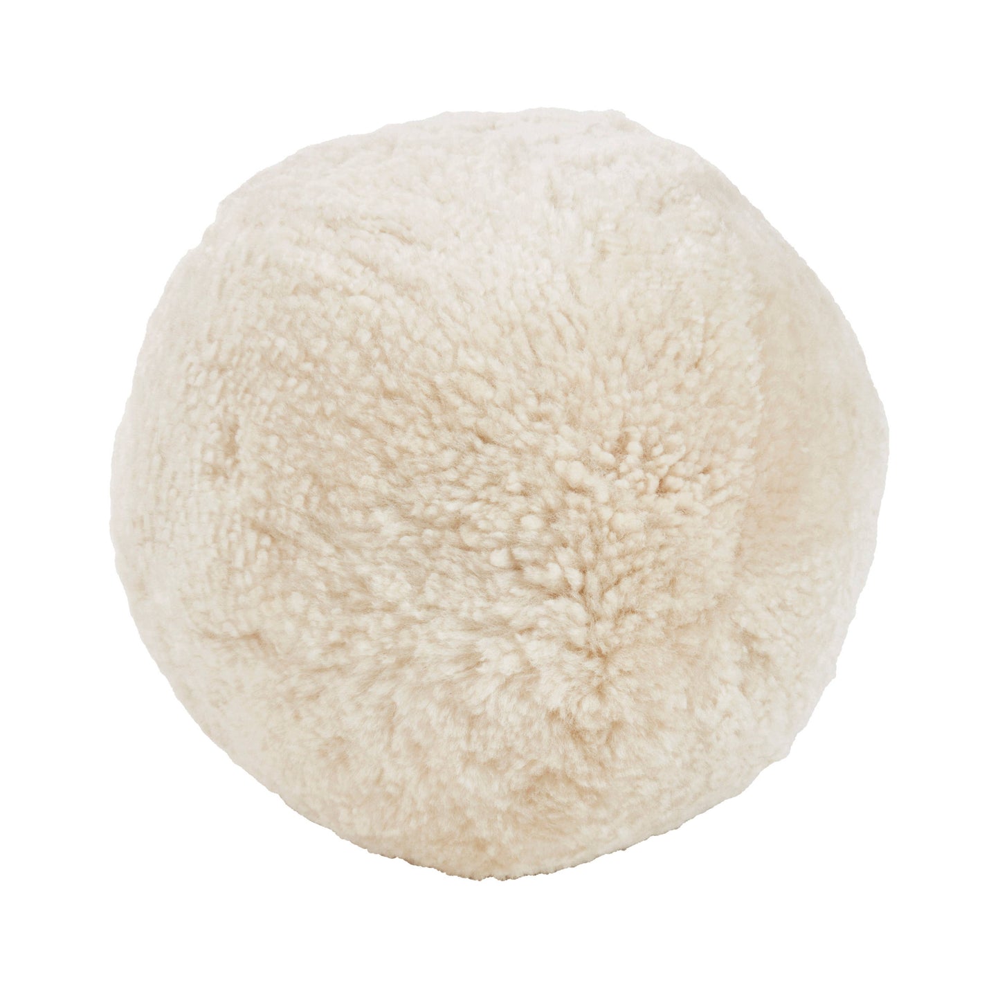 Fleece Fantasy Sheepskin Ball Throw Pillow: Ivory / Poly Filled / 12" - Curated Home Decor