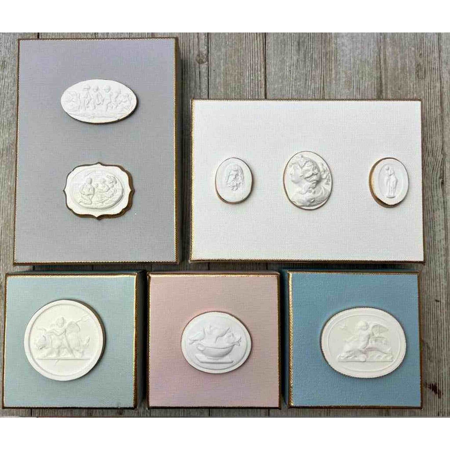 Gold Leaf trimmed Intaglio artwork on gallery-wrapped canvas by Ten Twenty Six Designs