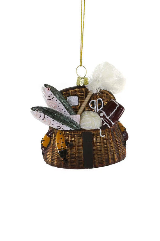 Vintage Style Fishing Creel Ornament - Curated Home Decor