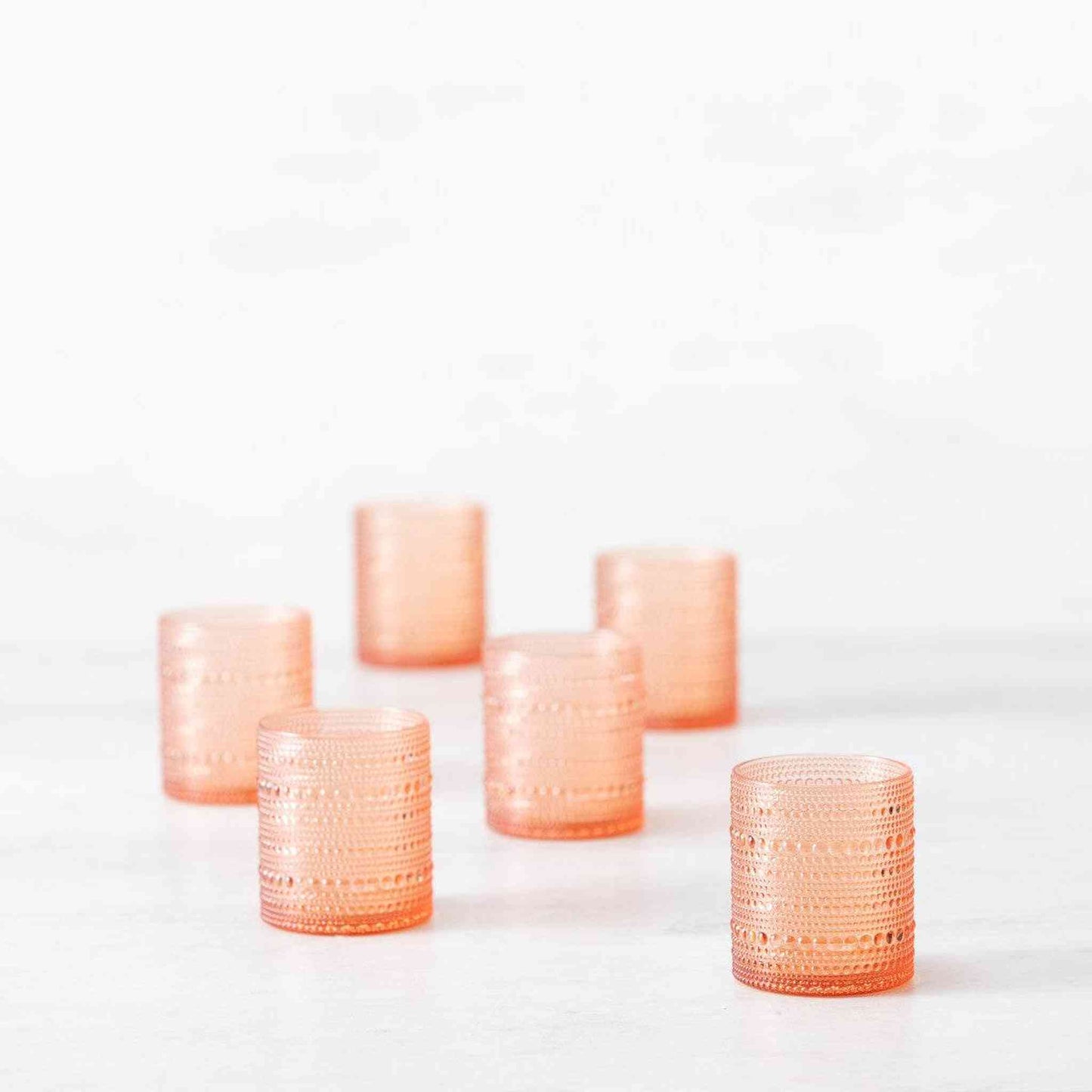Orbetto Coral Blush 10.5oz shatter-resistant plastic cups set