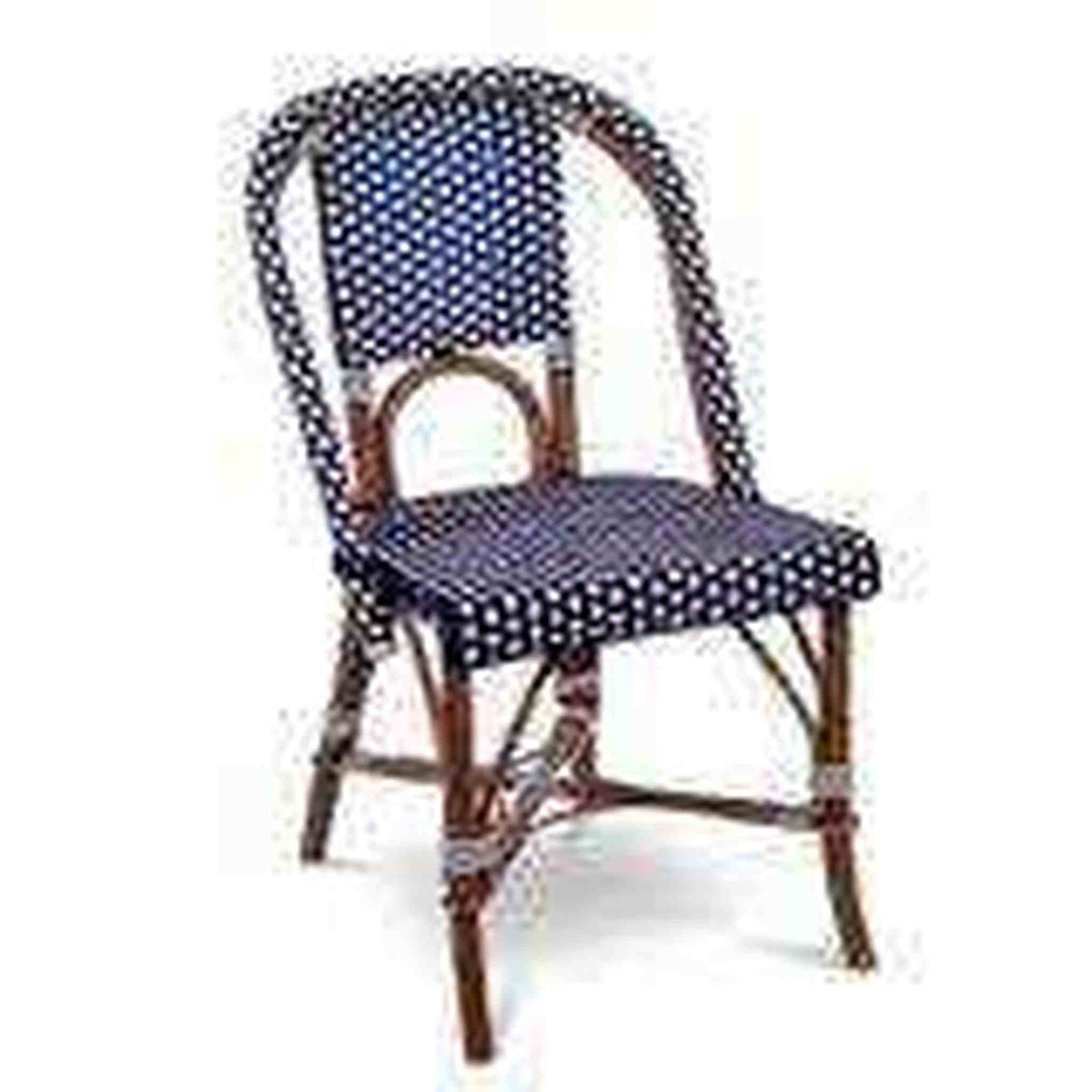 
                  
                    French Bistro Rattan Chair Navy Blue/White - Curated Home Decor
                  
                