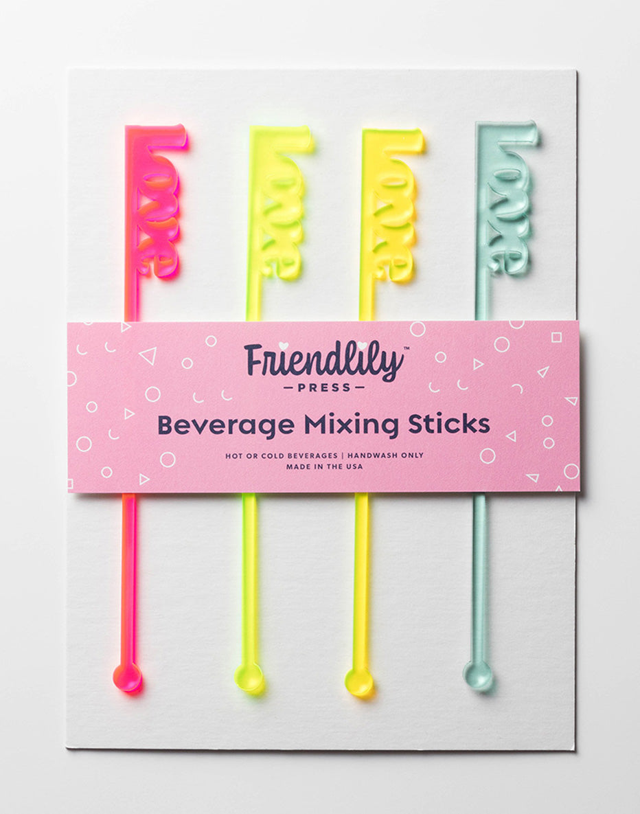 LOVE Drink Stirrers 4pc Set - Curated Home Decor