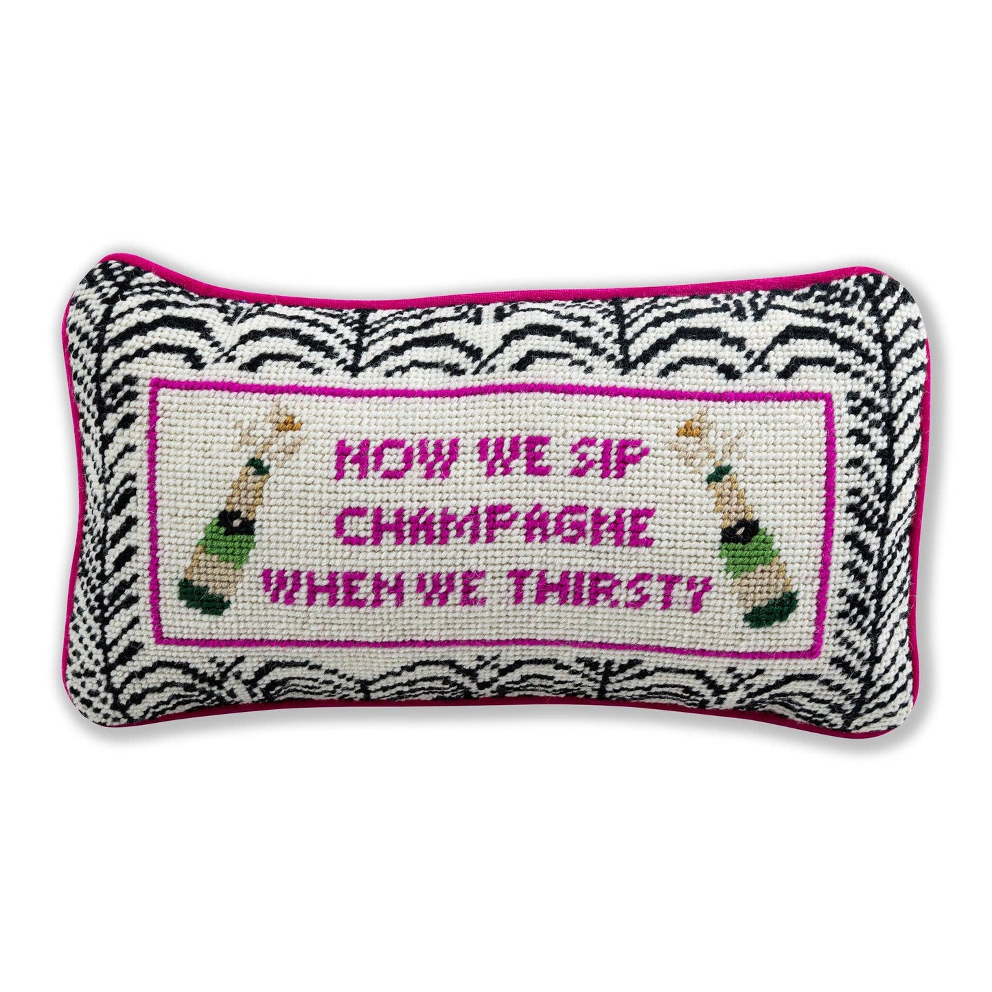 Now We Sip Needlepoint Pillow - Curated Home Decor