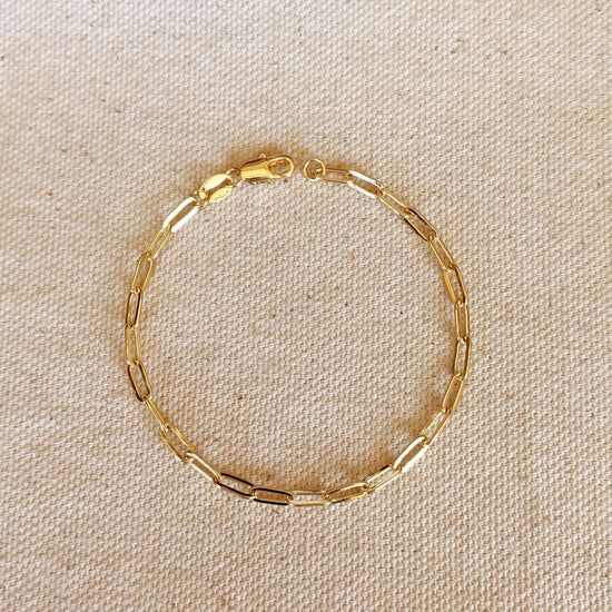 18k Gold Filled Short Link Paperclip Bracelet - Curated Home Decor