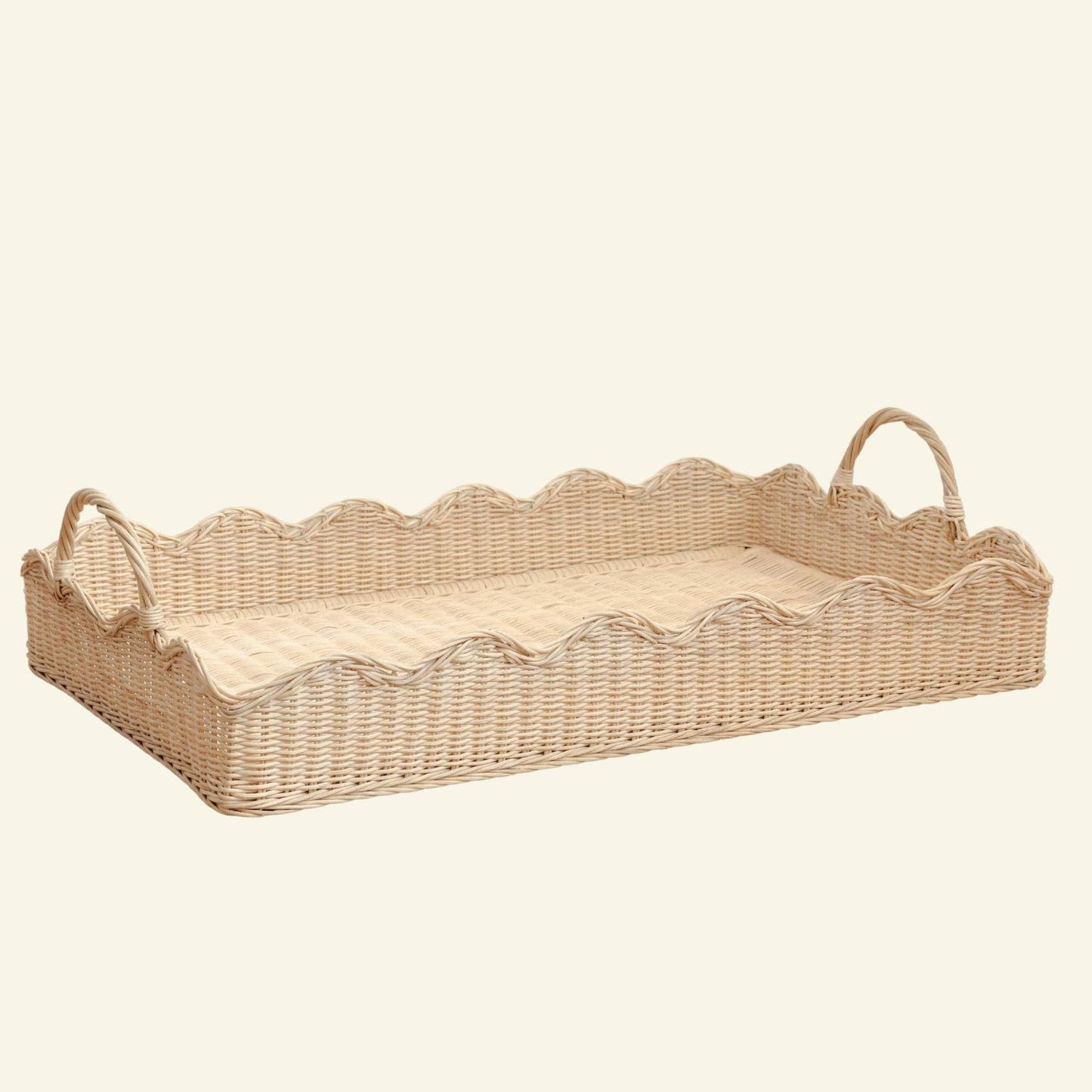 
                  
                    Oversized Natural Scalloped Tray - Curated Home Decor
                  
                