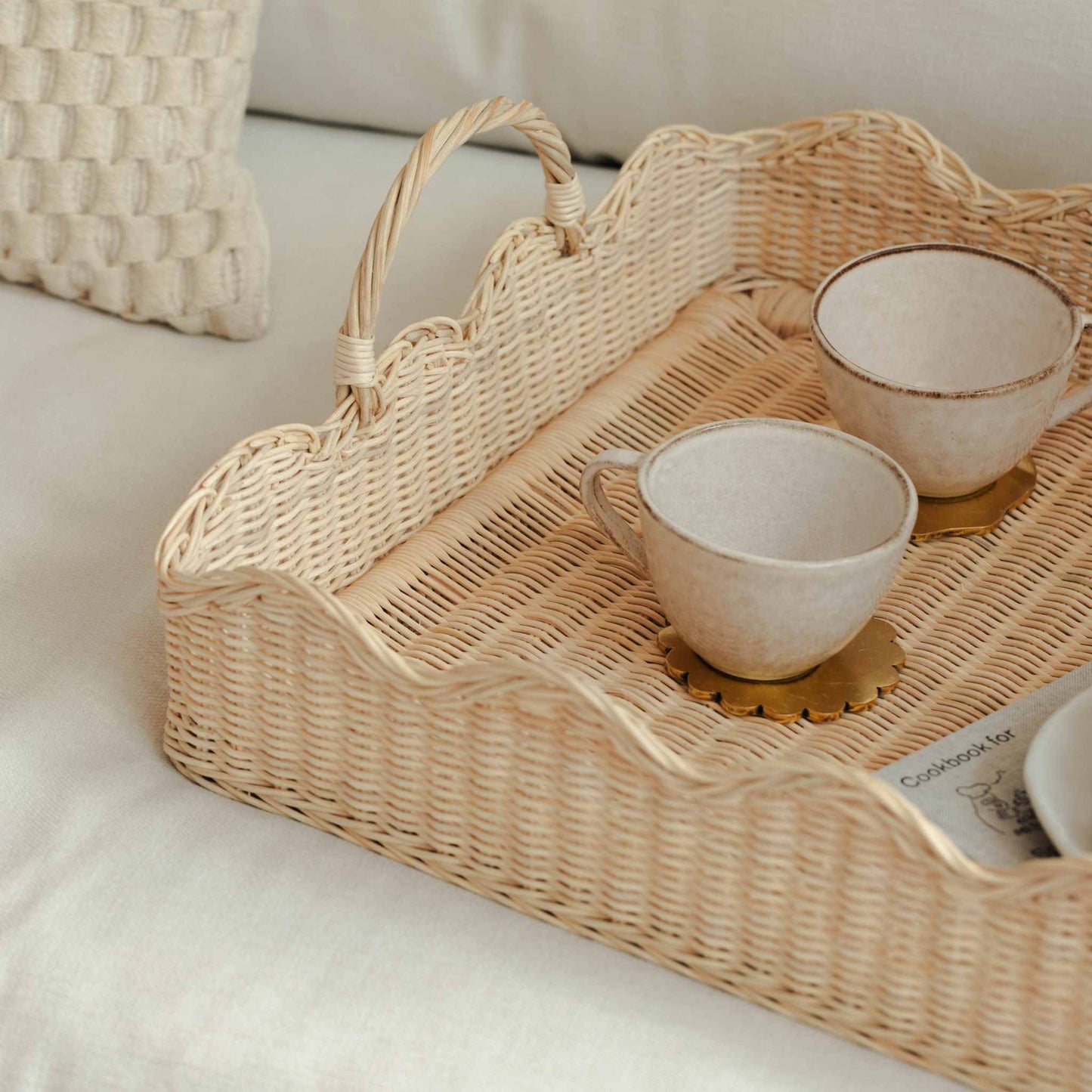 
                  
                    Oversized Natural Scalloped Tray - Curated Home Decor
                  
                