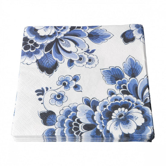 Dark Blue Flower Napkins - Curated Home Decor