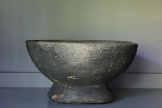 Antique Primitive Black Bowl