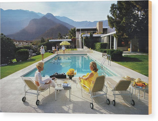 Poolside Glamour On Wood by Slim Aarons - Curated Home Decor