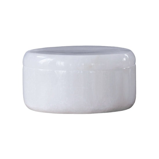 Alabaster Lidded Round Box –